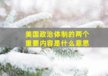 美国政治体制的两个重要内容是什么意思