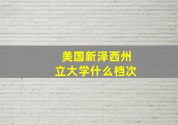 美国新泽西州立大学什么档次