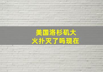 美国洛杉矶大火扑灭了吗现在