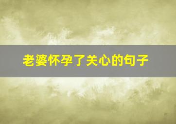 老婆怀孕了关心的句子