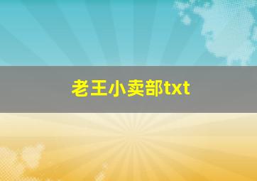 老王小卖部txt