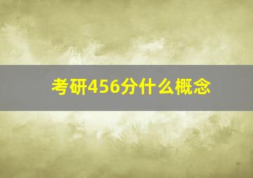 考研456分什么概念