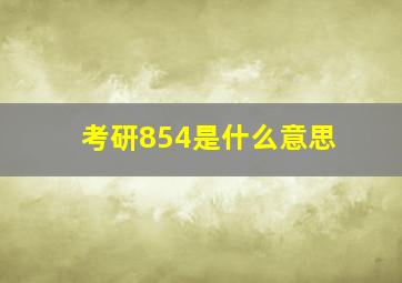 考研854是什么意思