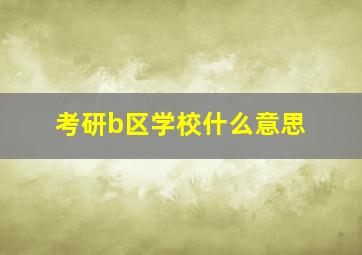 考研b区学校什么意思