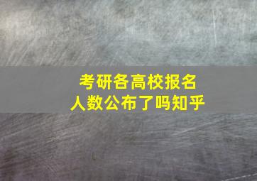 考研各高校报名人数公布了吗知乎