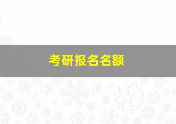 考研报名名额