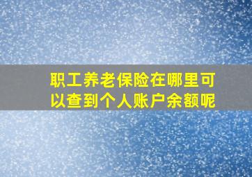 职工养老保险在哪里可以查到个人账户余额呢