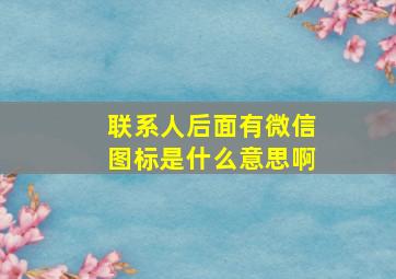 联系人后面有微信图标是什么意思啊