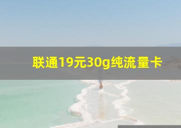 联通19元30g纯流量卡