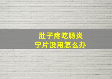 肚子疼吃肠炎宁片没用怎么办