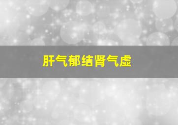 肝气郁结肾气虚