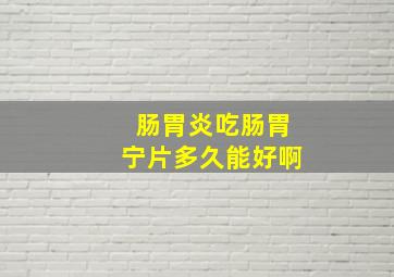 肠胃炎吃肠胃宁片多久能好啊