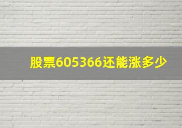 股票605366还能涨多少