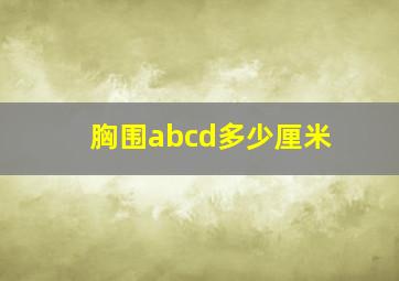 胸围abcd多少厘米