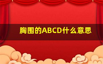 胸围的ABCD什么意思