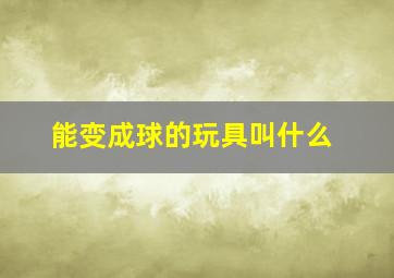 能变成球的玩具叫什么