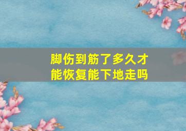 脚伤到筋了多久才能恢复能下地走吗