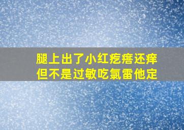 腿上出了小红疙瘩还痒但不是过敏吃氯雷他定