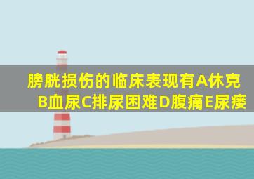 膀胱损伤的临床表现有A休克B血尿C排尿困难D腹痛E尿瘘