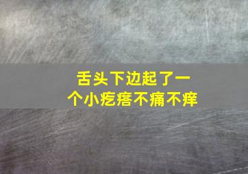 舌头下边起了一个小疙瘩不痛不痒