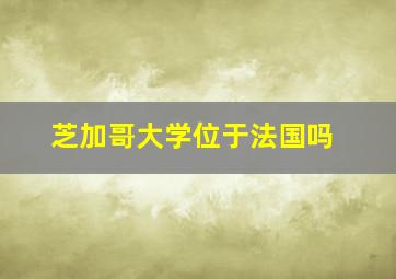 芝加哥大学位于法国吗