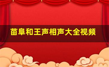 苗阜和王声相声大全视频