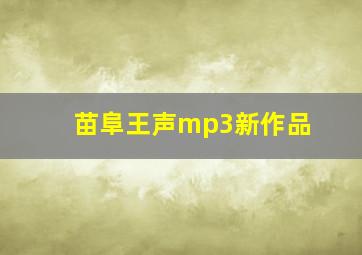 苗阜王声mp3新作品