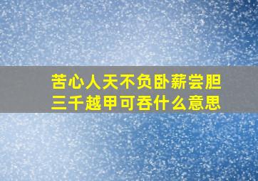 苦心人天不负卧薪尝胆三千越甲可吞什么意思