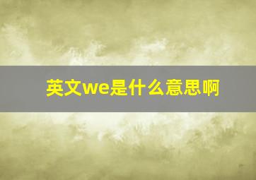 英文we是什么意思啊