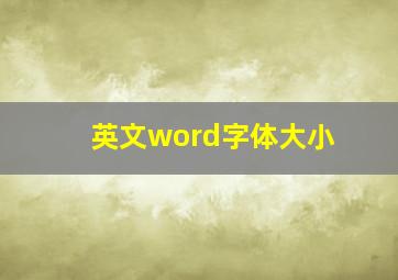 英文word字体大小