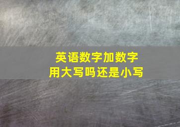 英语数字加数字用大写吗还是小写