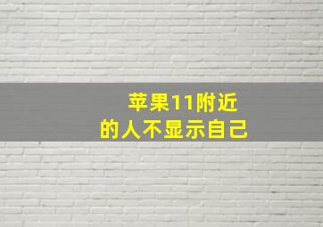 苹果11附近的人不显示自己