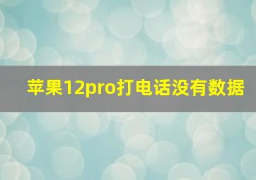 苹果12pro打电话没有数据