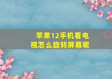 苹果12手机看电视怎么旋转屏幕呢