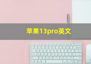 苹果13pro英文