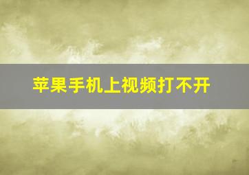 苹果手机上视频打不开