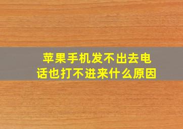 苹果手机发不出去电话也打不进来什么原因