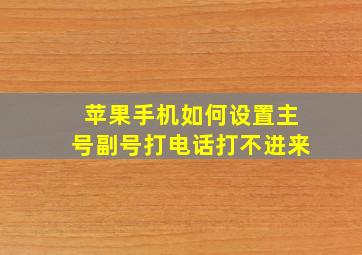 苹果手机如何设置主号副号打电话打不进来