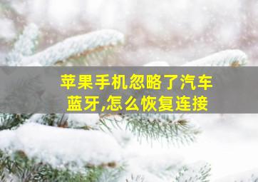 苹果手机忽略了汽车蓝牙,怎么恢复连接