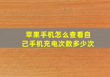 苹果手机怎么查看自己手机充电次数多少次