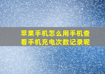 苹果手机怎么用手机查看手机充电次数记录呢