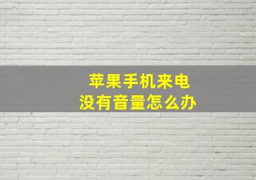 苹果手机来电没有音量怎么办