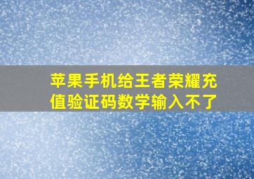 苹果手机给王者荣耀充值验证码数学输入不了