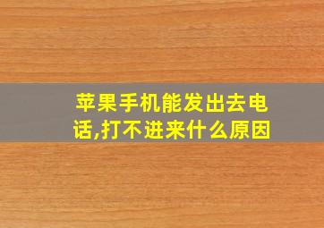 苹果手机能发出去电话,打不进来什么原因