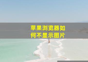 苹果浏览器如何不显示图片