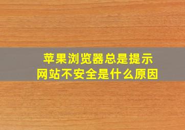 苹果浏览器总是提示网站不安全是什么原因