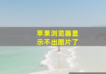 苹果浏览器显示不出图片了