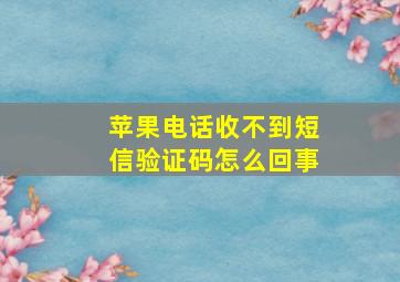 苹果电话收不到短信验证码怎么回事