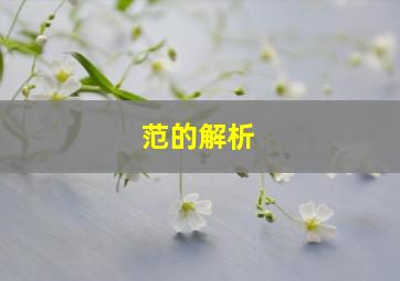 范的解析