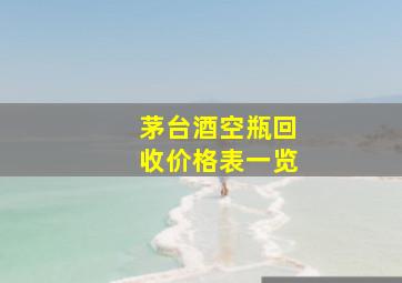 茅台酒空瓶回收价格表一览